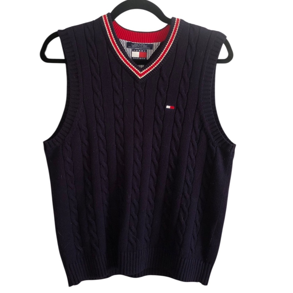 Tommy Hilfiger Boy’s Navy Collegiate V-Neck Sweater Vest